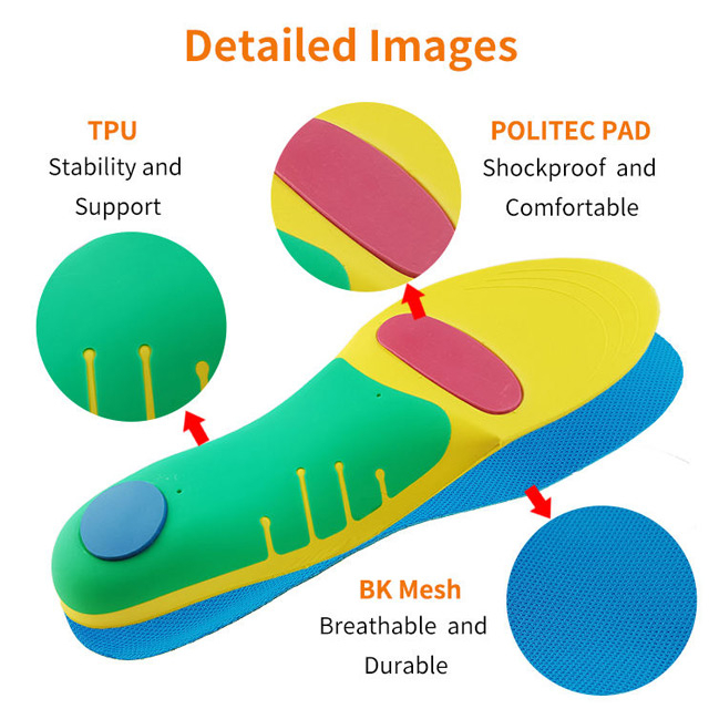 High-Rebound EVA Pain Relief Flat Foot Arch Support Sport Shoes Footcare Custom Shock Absorption Orthotic Insole
