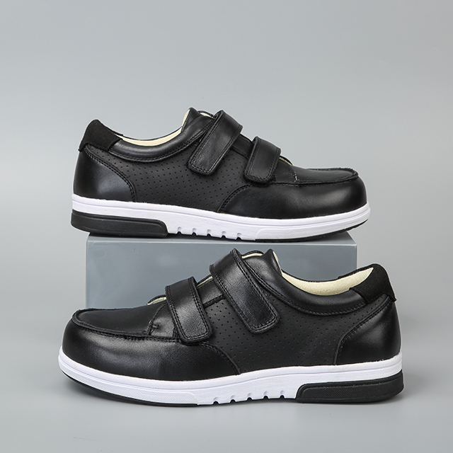 Genuines Leather Diabetic Shoes for Men, Medical Shoes