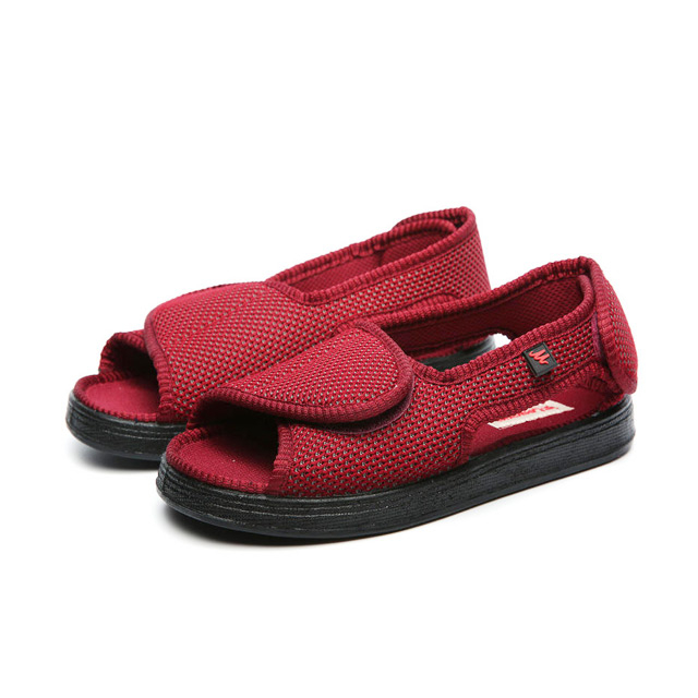 Summer Dew Toe Diabetic Shoes Foot Swollen Feet Wide Hook Shoes Medical Sandals